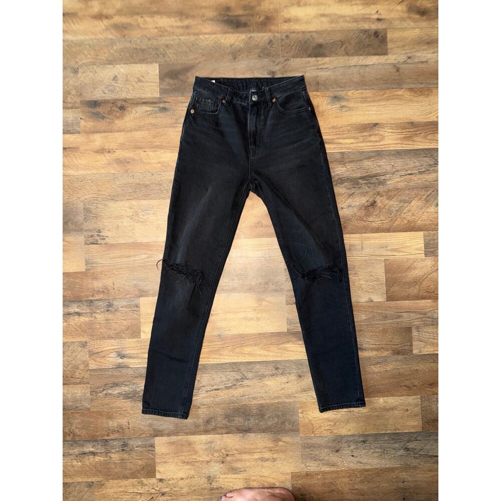 American Eagle women’s STRIGID distressed mom black denim jeans - Picture 11 of 16